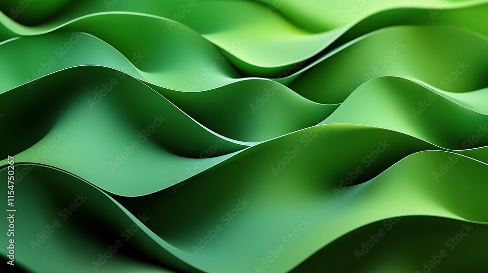 Poster smooth green gradient waves with elegant transitions in background