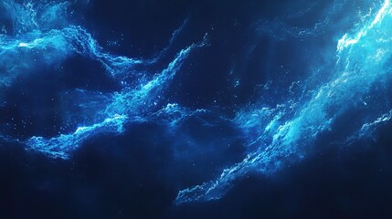 Fototapeta premium Abstract Beautiful Wave Background in Blue Technology Theme
