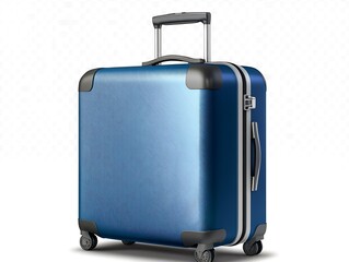  A product picture of a blue suitcase with a transparent background.