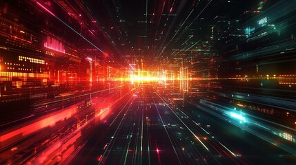 Futuristic Technology Abstract Background with Interconnected Lines