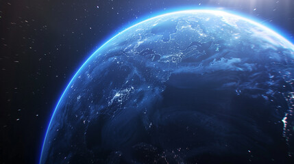 Obraz premium Close up of Earth from Space with Atmospheric Glow 