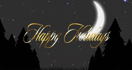 Image of christmas greetings text over winter scenery © vectorfusionart