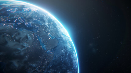 Obraz premium Close up of Earth from Space with Atmospheric Glow 