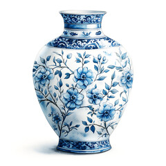 blue vase isolated on white