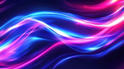 Dynamic Abstract Light Lines Creating Flowing Wave Background