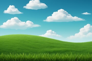 Obraz premium there is a green field with clouds in the sky