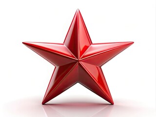 Obraz premium 3D red star: versatile emblem for logos, badges, medals, rewards, and decorative design.