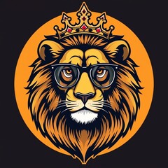 Obraz premium lion king logo shape design 