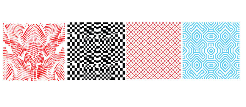 Geometric pattern 4 aop all over Print design vector Print