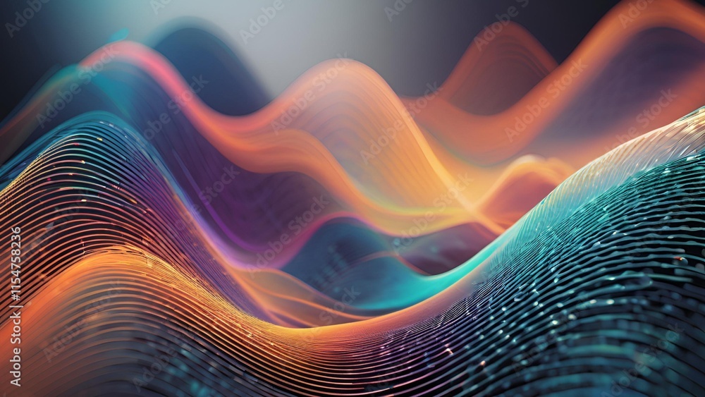 Poster a conceptual framework depicting abstract technology with a focus on big data and digital waveform r