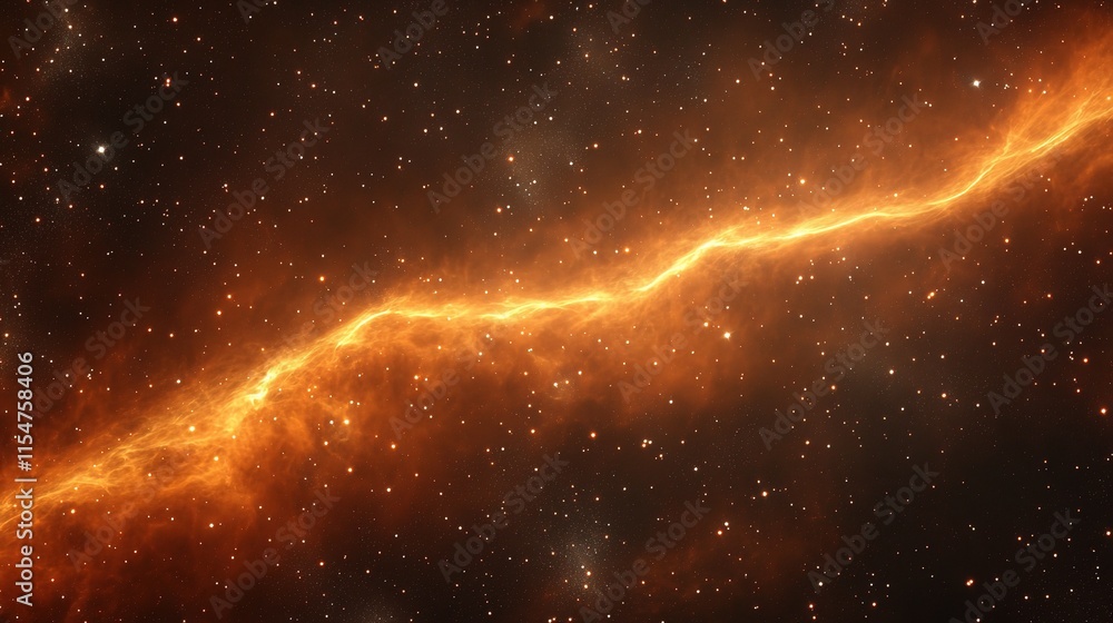 Poster vibrant 3d abstract background of nebula clouds in space