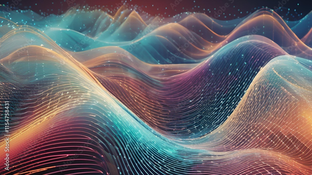 Poster an abstract technological backdrop highlighting the concept of big data, represented through digital