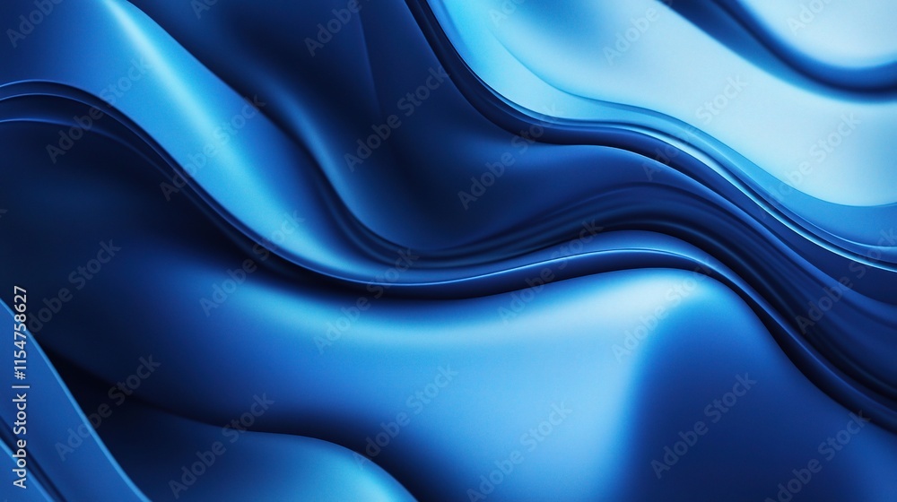 Poster abstract blue gradient background with smooth blurred flowing design