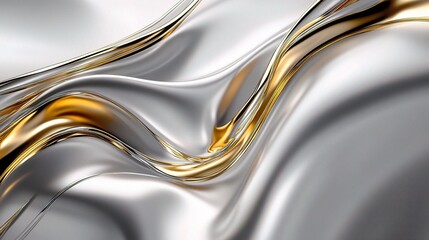 Modern Abstract Light Silver Background with Golden Line Patterns