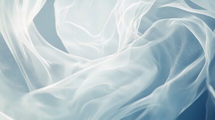 Obraz premium Soft White Abstract Modern Background with Ethereal Looping Elements