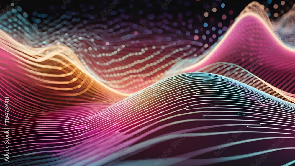 Poster a background that encapsulates the essence of abstract technology and big data, depicted as a digita