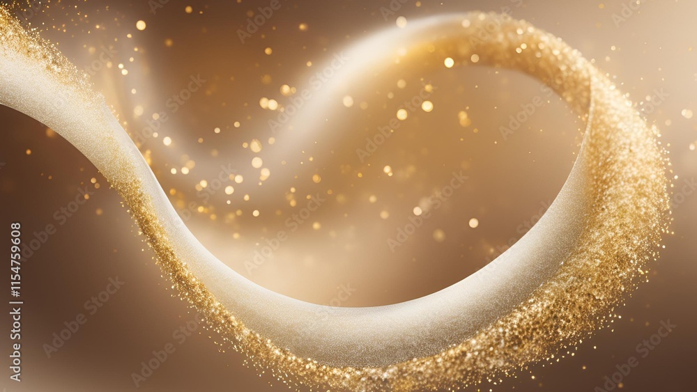 Aufkleber an elegant background featuring gold particles and shimmering lights, designed in a seamless loop wi