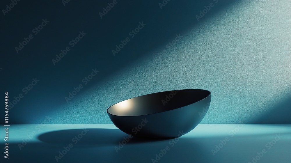 Poster sleek 3d rendering of a bowl on a soft color background