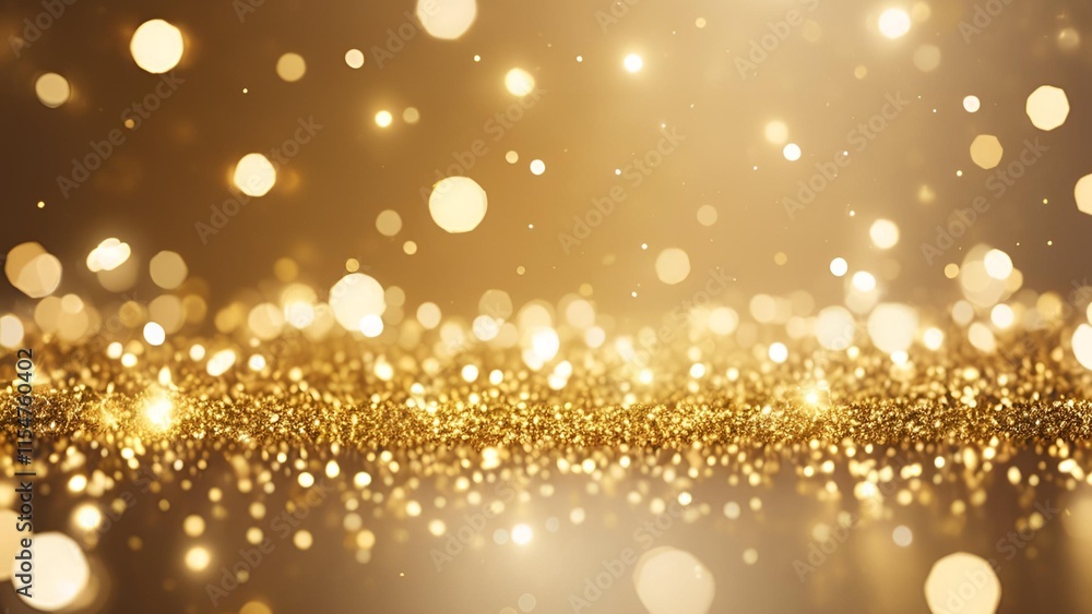 Poster a sophisticated backdrop composed of gold particles and gleaming lights, created in a continuous loo