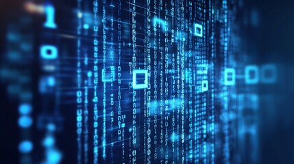 Naklejka premium Seamless Flow of Binary Data Waves on a Dark Background