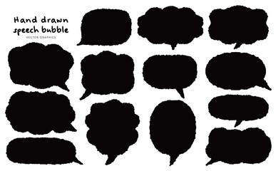 手描きスタイルの吹き出し素材イラスト