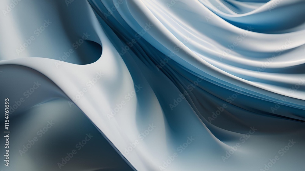 Poster a persistent digital display with slow-moving, fluidly undulating blue matte textures creating a soo