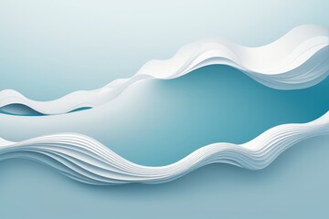 there is a paper cut of a wave on a blue background