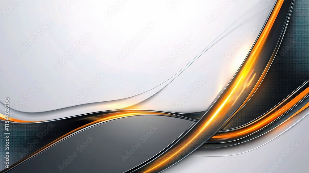 Poster modern gray background with bright bent lines and abstract design