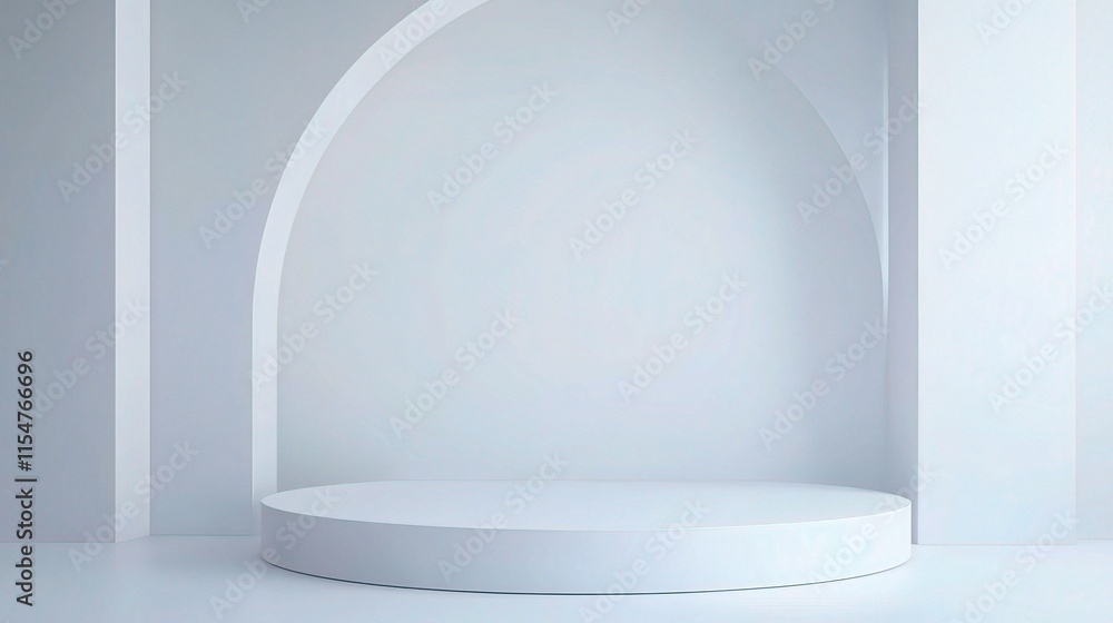 Poster modern abstract white background with smooth gradients and arches