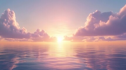 Fototapeta premium Beautiful Sunrise Over the Calm Sea with Stunning Clouds