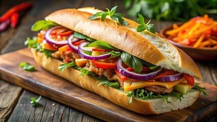 Master the art of banh mi with this recipe for authentic Vietnamese street food; crispy bread and savory goodness await.