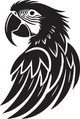 Macaw with wings silhouette