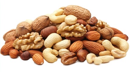 Rustic Wooden Background with a Single Nut Isolated