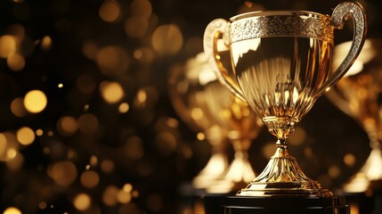 Golden Trophy on Display at Awards Ceremony