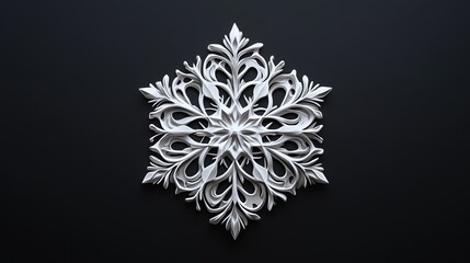Delicate Snowflake Design in 2D Anime Style on a Multicolored Cloud Texture Background