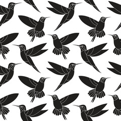 Humming Bird. seamless pattern for decorating all fashion designs, fabrics, wallpapers and prints. on a white background