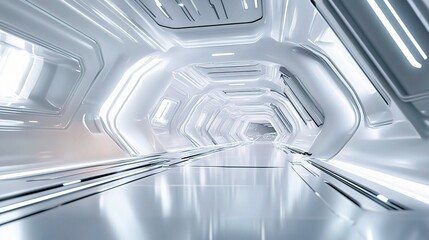 Sleek White Futuristic Background with High-Tech Lines and Design