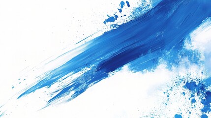Dynamic Abstract Blue Background with Flowing Brushstrokes
