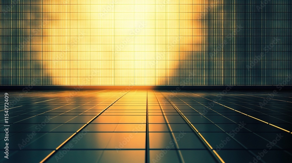 Poster futuristic neon light background with empty floor for design use