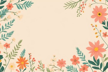 there is a floral frame with a lot of flowers on it