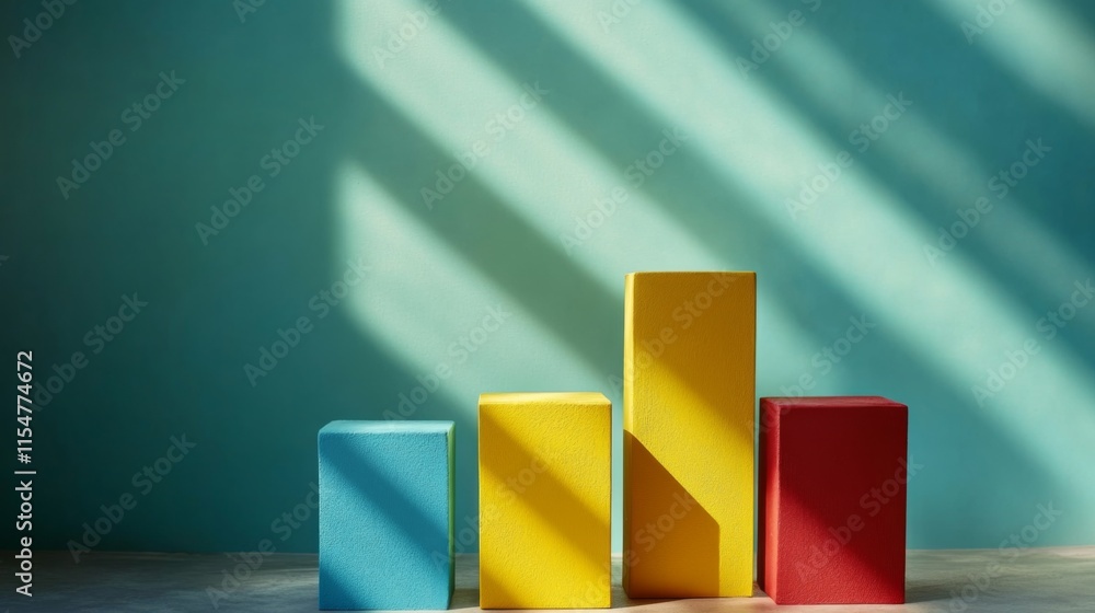 Poster colorful blocks in bright light with user-friendly design