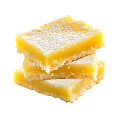 Mouth Watering Lemon bars Isolated On Transparent Background