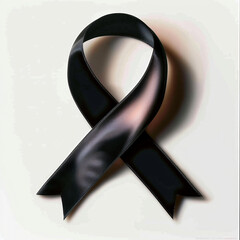 Elegant Black Ribbon Symbolizing Mourning and Remembrance