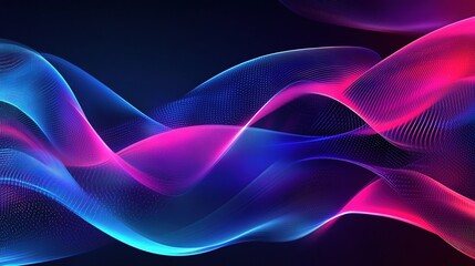 Abstract Digital Background with Futuristic Waves in Cyberspace