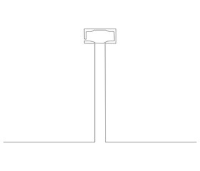 One continuous line drawing of hammer. Single line of hammer vector illustration