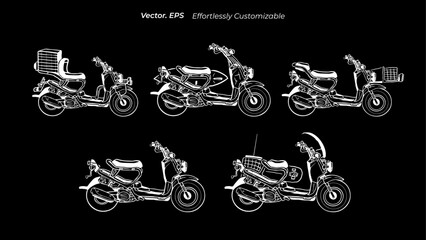 Collection set Stylish Modern Scooter Logos for Urban Transportation and Branding