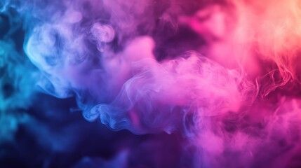 Obraz premium Ethereal Smoke Swirling in an Empty Room with Vibrant Background