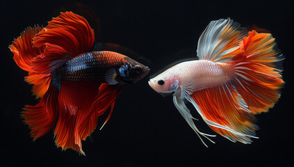 Fototapeta premium A beautiful goldfish swimming in a aquarium