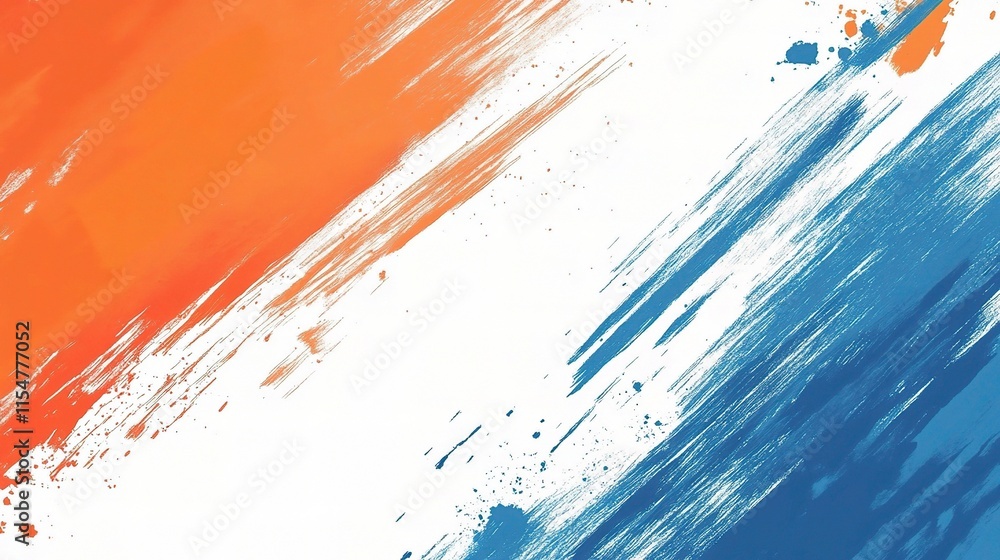 Poster dynamic brush strokes with vibrant colors on a smooth background
