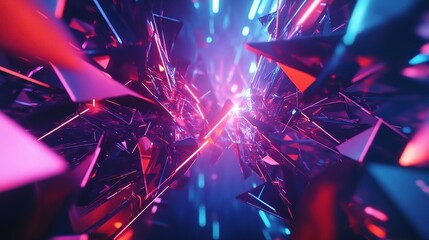 Fototapeta premium Abstract Geometric Background with Vibrant Digital Technology Elements